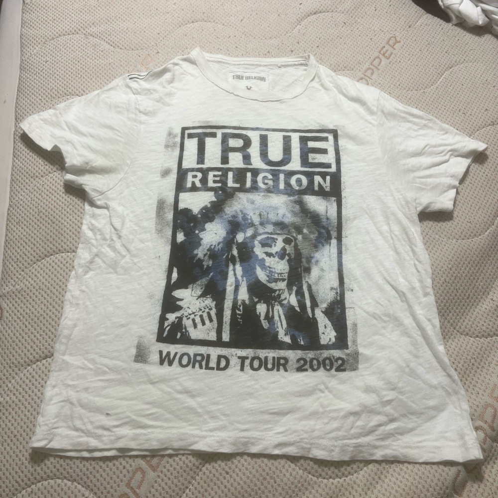 True Religion Skull Cropped Tshirt